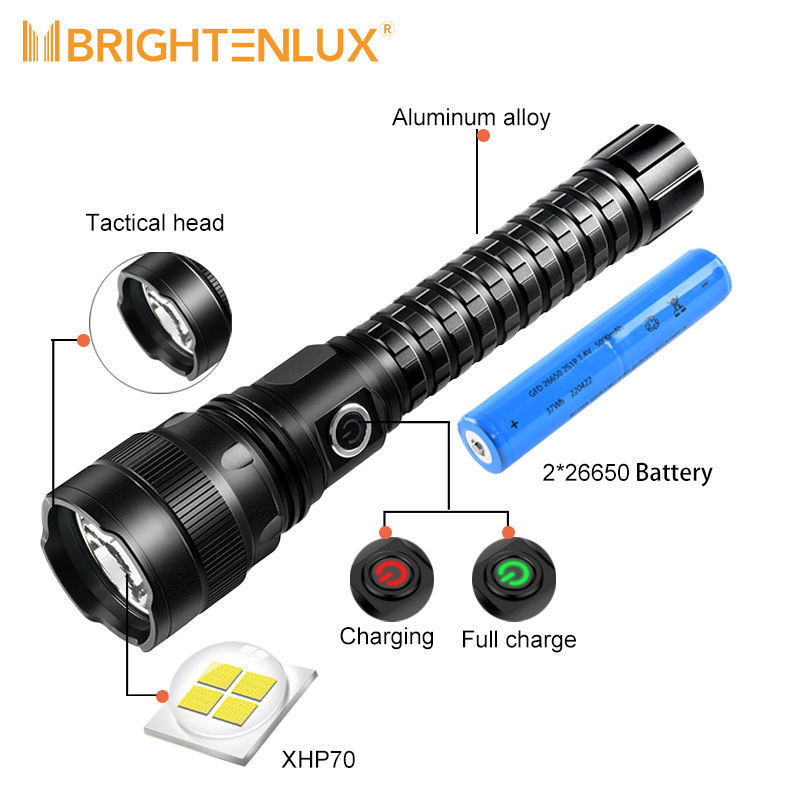 USB strong light 10000 lumen high power led taschenlampe super bright powerful 5000 lumens rechargeable xhp70 flashlight torches