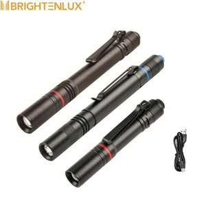 super bright high power zoom custom led mini flashlight rechargeable penlight pen torch light medical pen torch