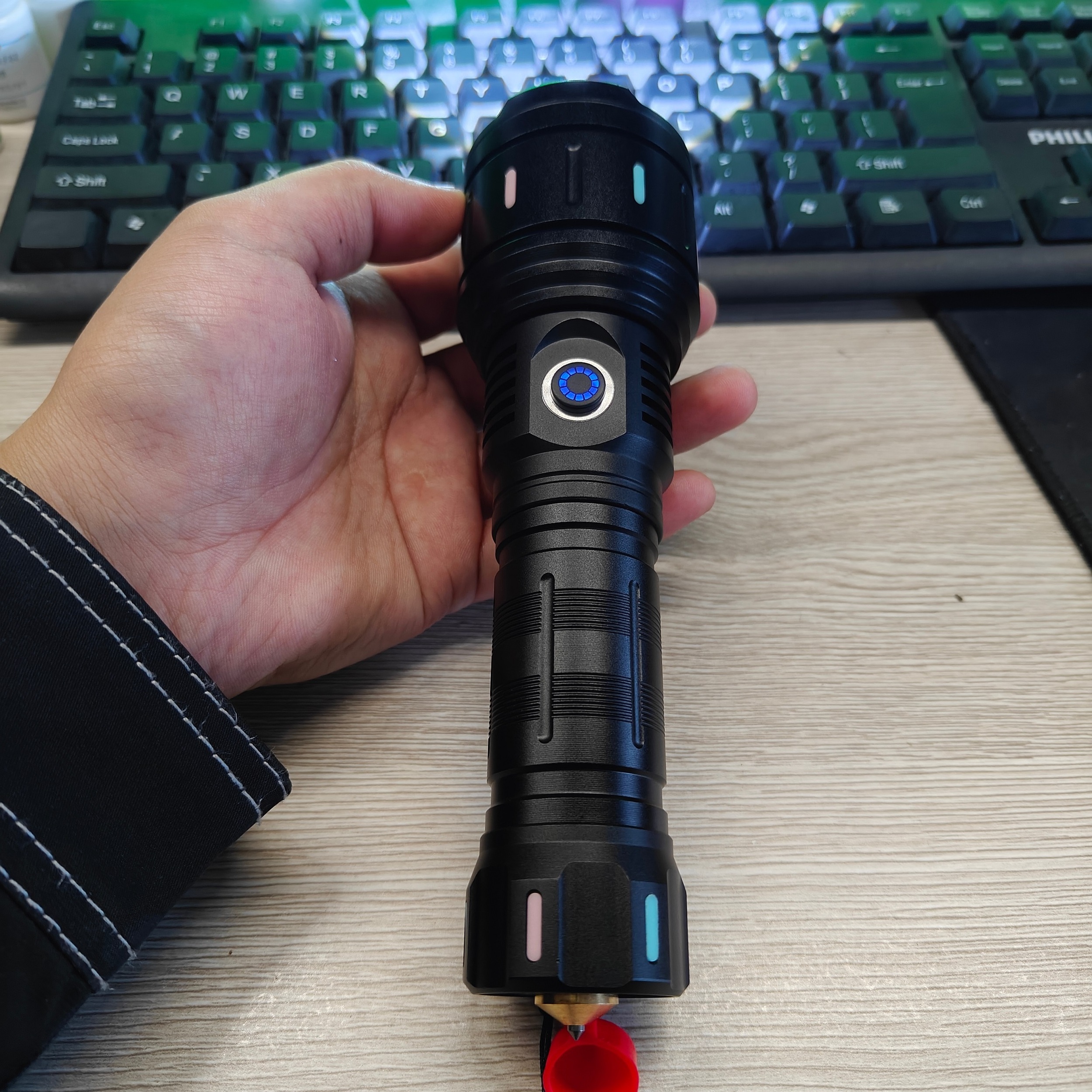 Super Bright USB-C Zoom Long Range Flashlight Torch Light Rechargeable Linterna Tactical White Lazer LED Powerful Flashlight