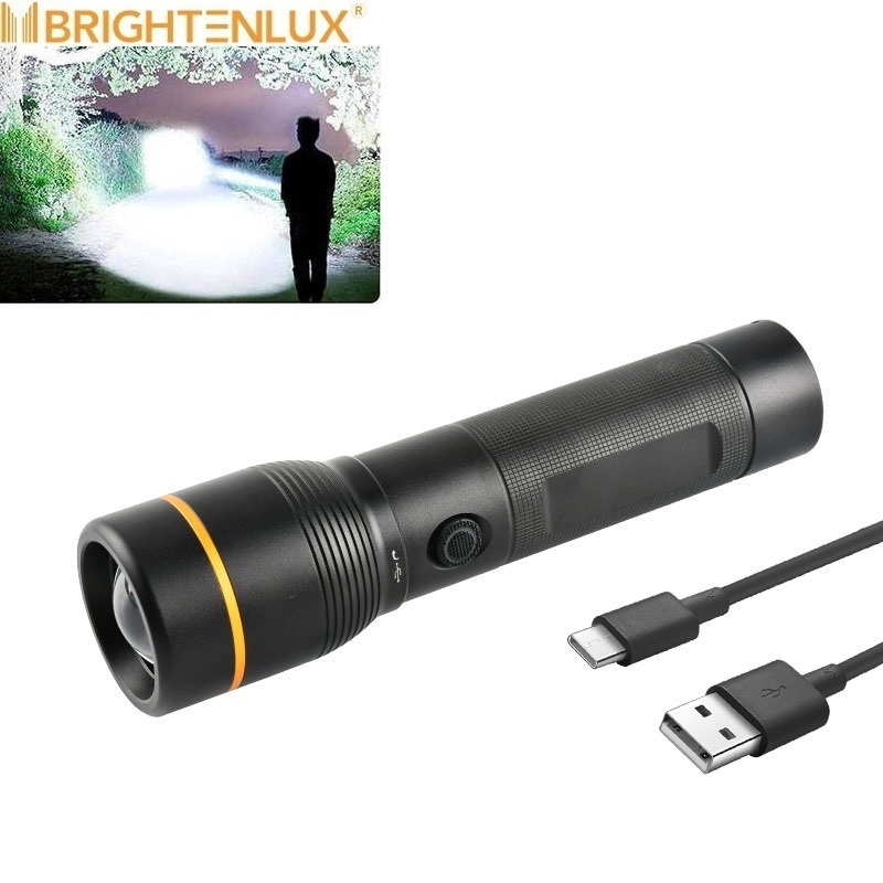 custom high power zoom USB torch waterproof super bright XHP50 powerful rechargeable Flashlight linternas led 100000 luminens