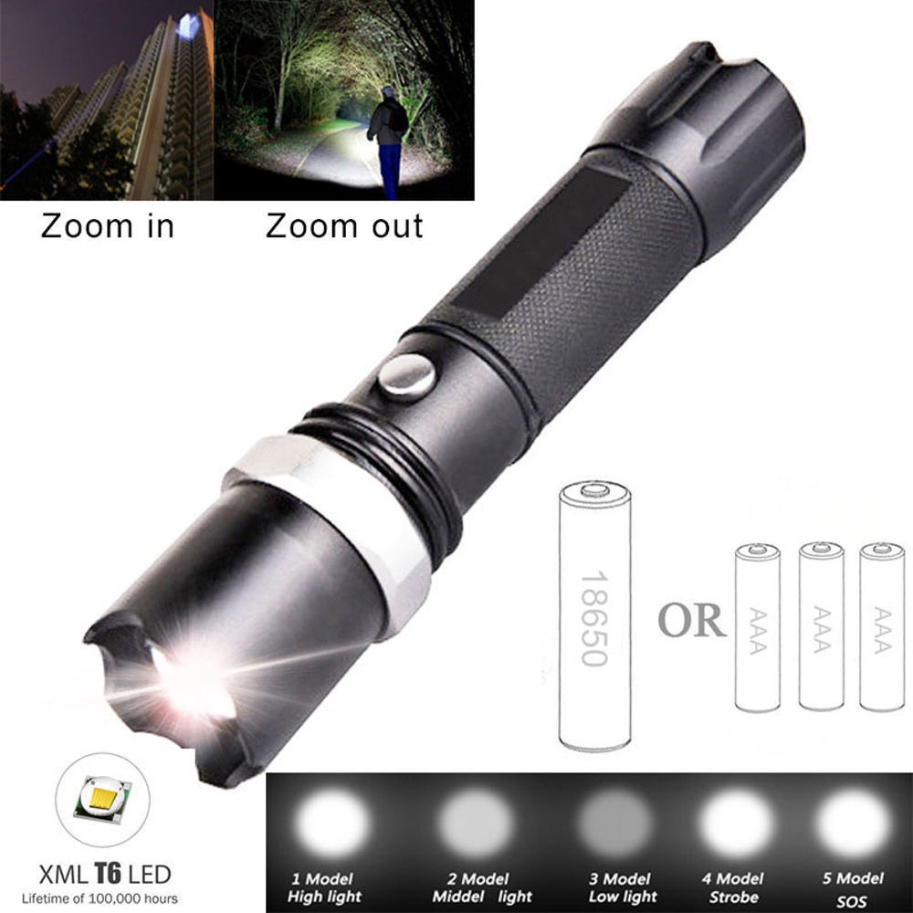 Super bright USB Waterproof Polizei Swat Zoomable 1000 Meter Leuchtweite Led Taschenlampe Flashlight Rechargeable