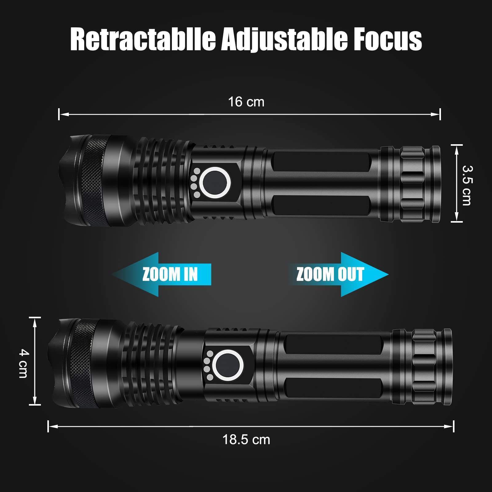 Super Bright EDC XHP50 Flashlight linterna Waterproof Zoom Torches Light Metal Rechargeable Tactical Powerful LED Flashlight