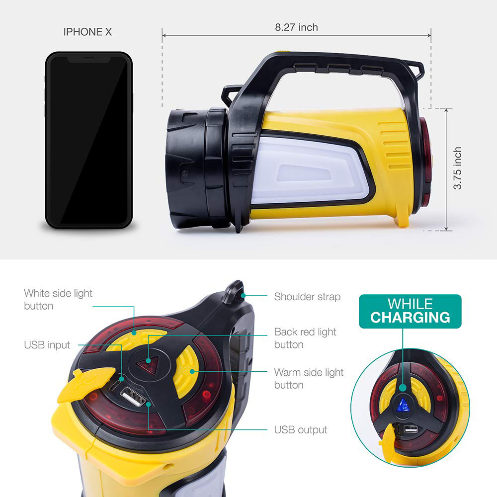 Ipx4 Waterproof Led Spotlight Searchlight Hand Torch, Made In China Led Handheld Spotlight Super Bright Led Spotlight