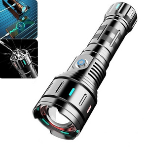 Super Bright USB-C Zoom Long Range Flashlight Torch Light Rechargeable Linterna Tactical White Lazer LED Powerful Flashlight