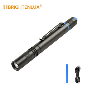 Portable Edc Zoom Powerful High Lumen Torch light Tactical Small LED Dentisit Pen Mini Flashlight Rechargeable With Clip