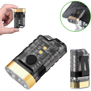 Super Bright Strong mini Pocket LED UV Flashlight Magnetic worklight Rechargeable COB LED EDC Mini Keychain work light