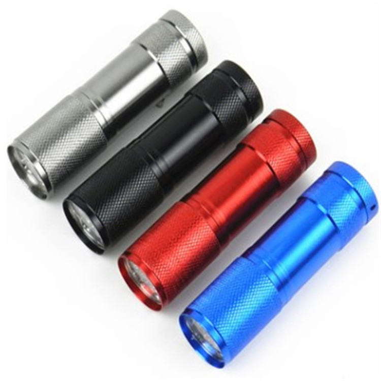 Factory Hot Sale 3*AAA Battery Powered EDC Housing Pocket Aluminum 9 led Mini Flashlight for Kids