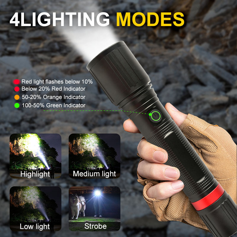 power bank zoom torch hand usb waterproof custom linterna super bright rechargeable powerful led xhp50 high power flashlight