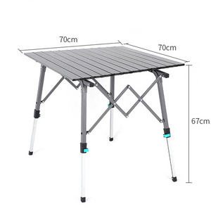 Park Table Bench Outside Furniture Folding Chair Table Sets Metal Aluminum Modern Adjustable Height Picnic Dining Outdoor 4.6kg