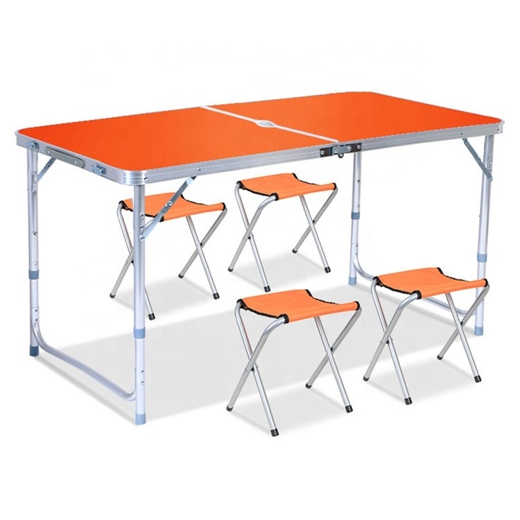 Outdoor aluminum camp folding table and chairs sets folding picnic table