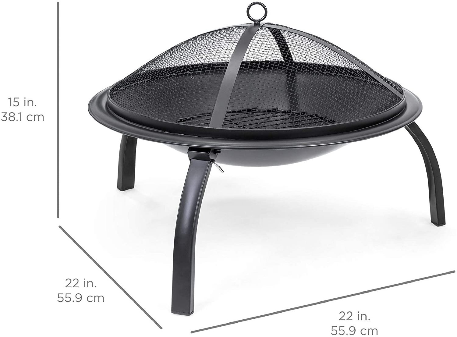 Outside foldable 4 legs 3 in 1 wood burning and Chacoal Fire Bowl Fire Pit for Outdoor Garden