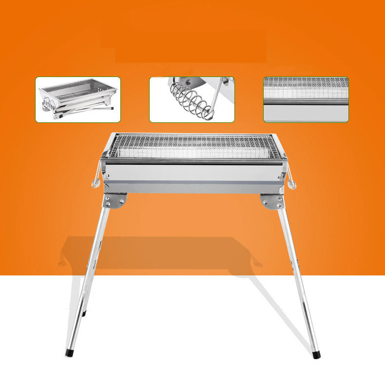 Hot Selling 430 Stainless Steel Portable Foldable bbq charcoal grills outdoor For camping