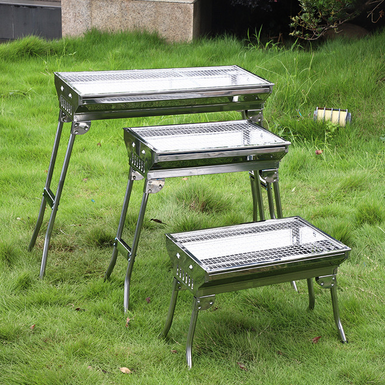 Hot Selling 430 Stainless Steel Portable Foldable bbq charcoal grills outdoor For camping