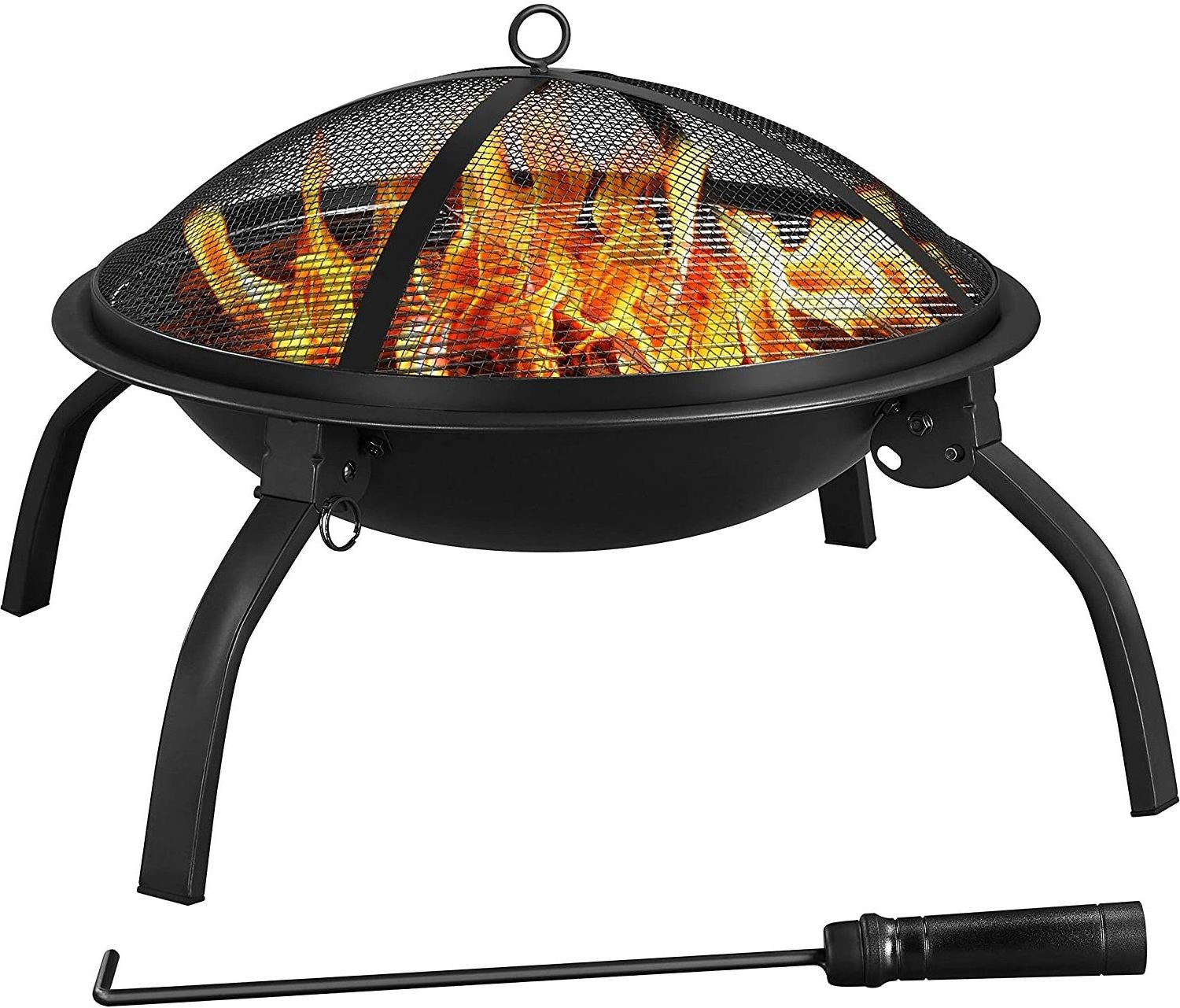 Outside foldable 4 legs 3 in 1 wood burning and Chacoal Fire Bowl Fire Pit for Outdoor Garden