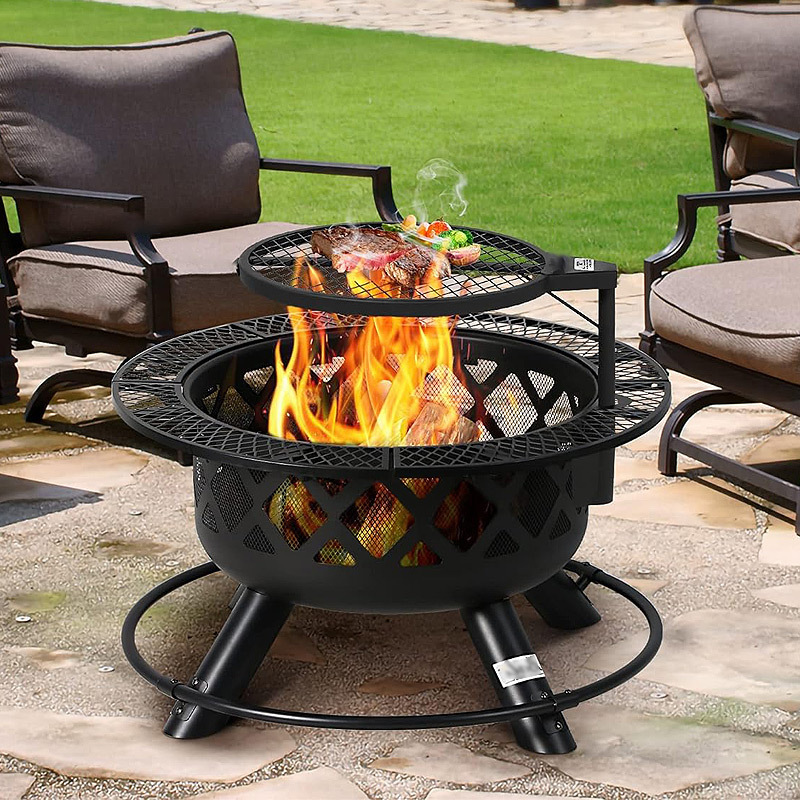 Outdoor Outdoor Barbecue Grill Stove Charcoal Wood Fire Stove for Cooking and Tea Fire Pit BBQ Grills