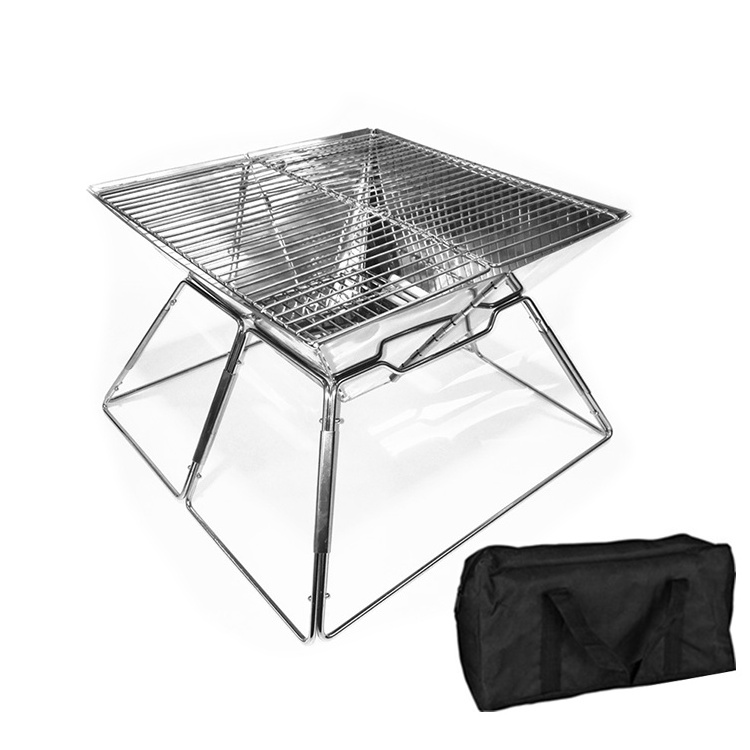 Charcoal Folding  BBQ Grill Stove Outdoor Picnic Cooking Stand 31x31x22cm Portable Campfire Equipment