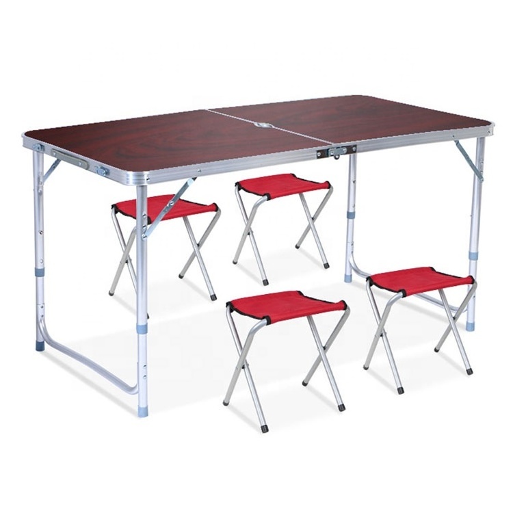 Outdoor aluminum camp folding table and chairs sets folding picnic table