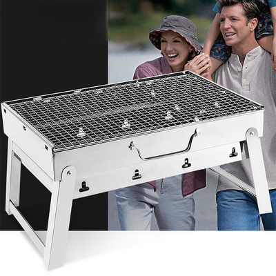 Outdoor camp Stainless Steel barbecue yakitori Charcoal bbq grill foldable