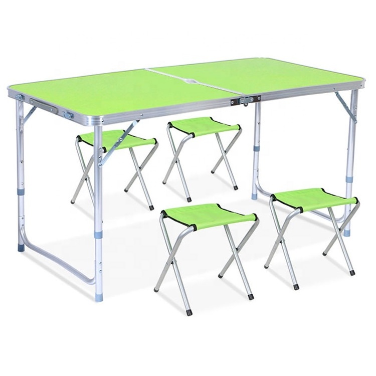 Outdoor aluminum camp folding table and chairs sets folding picnic table