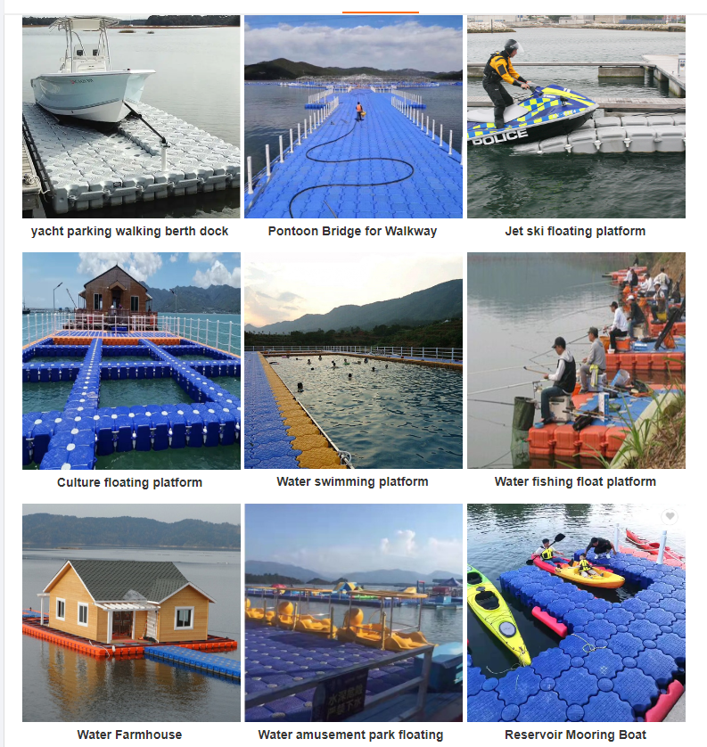 Water float platform plastic jet ski floating pontoon bridge dock cube