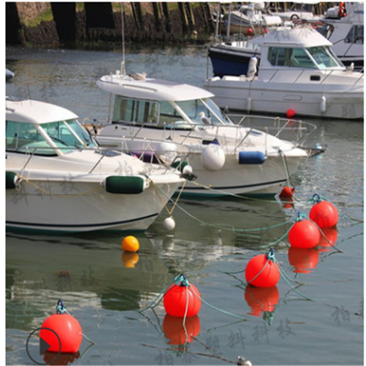 Custom Floating Plastic Float Ball Diameter 460MM Round Foam Buoys Marine Waterways Red Yellow Orange