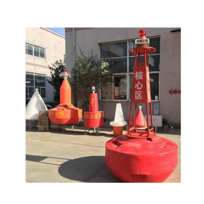 Marine floating drum plastic warning buoy Steel mooring buoy Navigation buoy with marine lantern