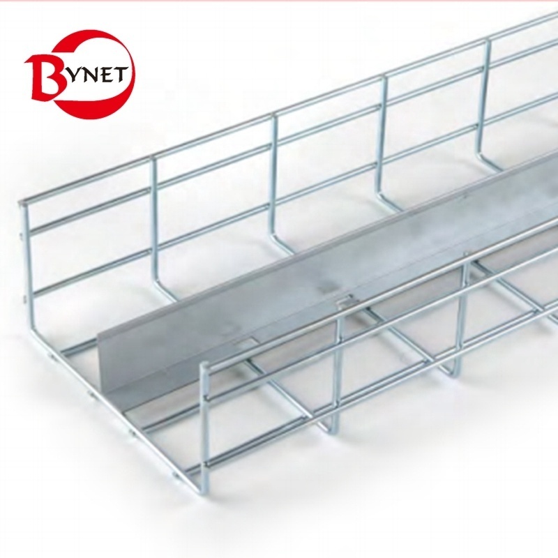 Divider for electro galvanized and stainless steel wire mesh cable tray