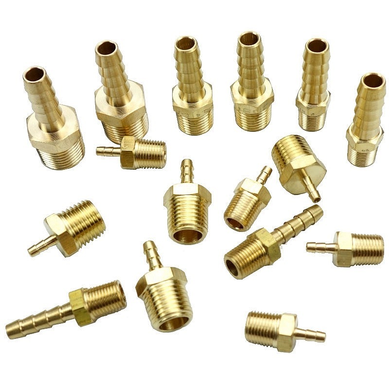 barbed brass Hydraulic hose splicer fittings 4 6 8 10 12mm 1/4