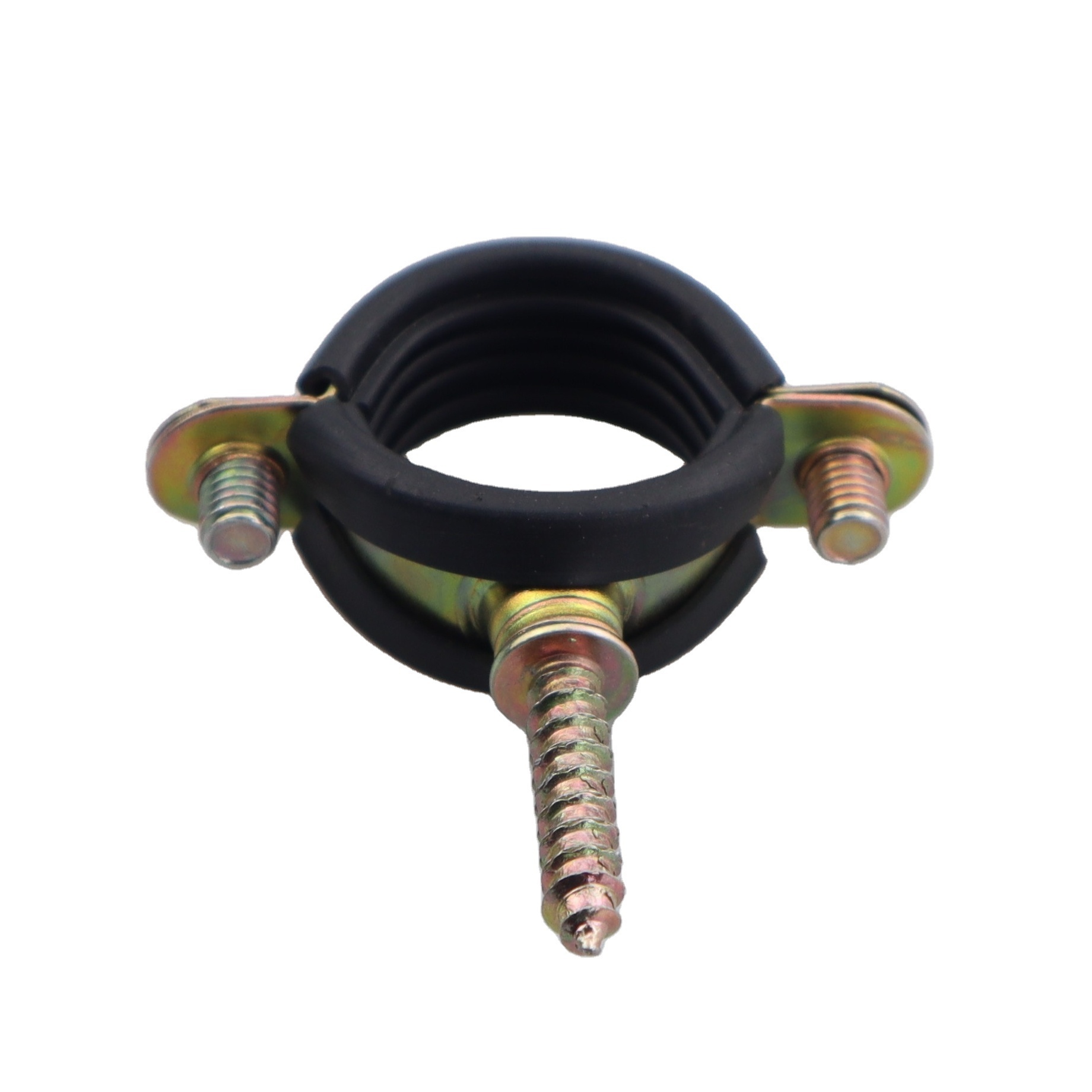 Factory hardware Steel Hose Clamp M7 Pipe Clamp munzing ring  with Yellow Zinc Plated or inner rubber Light Duty Clip