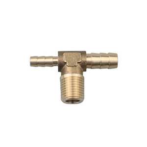 Forged 1/4 3/8 NPT Brass Tee Hose Barbed Nipples Joint Connector Different direction Barb Straight For Gas And Water Fittings