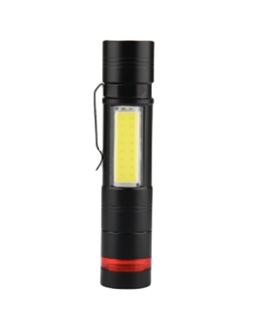 Mini Rechargeable LED Flashlight Waterproof Portable Torch Light with Pen Holder for Emergency