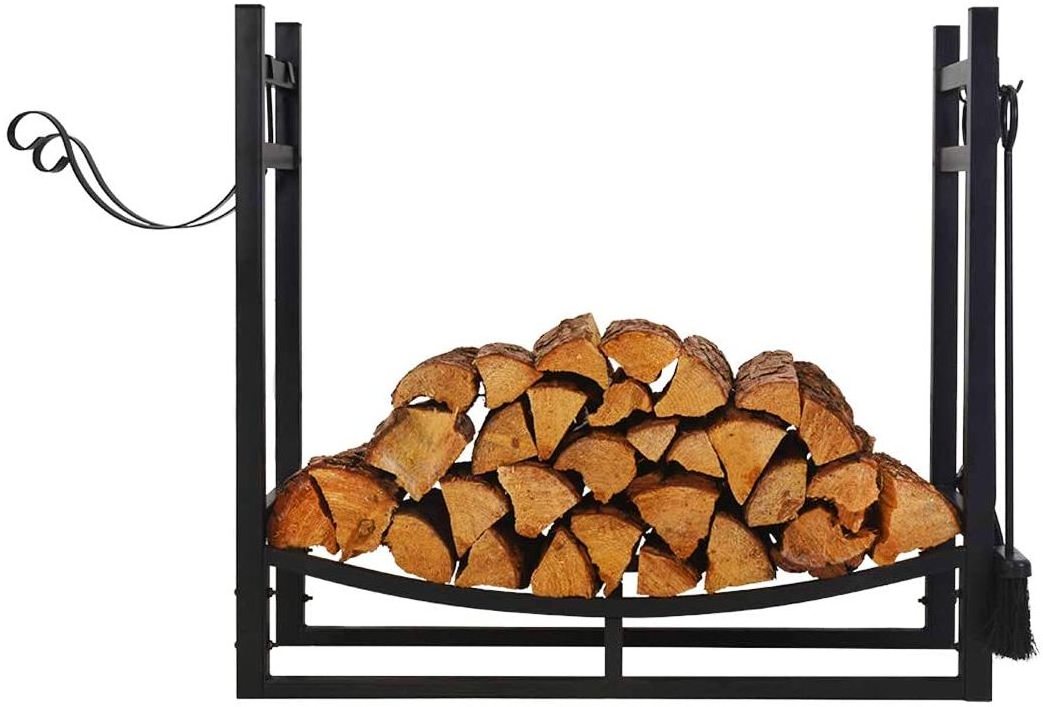 2023 Hot Selling Firewood Storage Holder Firewood Rack Outdoor Metal Log Rack Fireplace Tool Pits Accessories sets