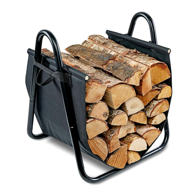 Hot Sell Indoor Metal Firewood Rack Metal Wood  Lumber Log Storage Holder Firewood Rack Log Holder Firepit  Accessories