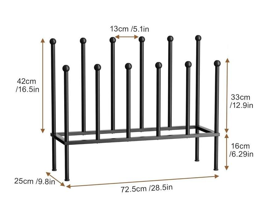 Indoor And Outdoor Shoe And Boot Rack Organizer Metal Black Wellington Boot Holder Storage Organizer Black