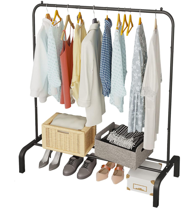 Wholesale Hot Style Multifunction Living Room Drawer Organizer Clothing Rack Black Garment Rack Clothing Rack With Shelves