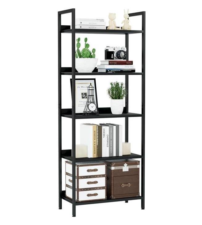 Home Office Bookcase Shelf Storage Organizer Free Standing Steel Book Shelving Unit for Bedroom Living Room and Home Office