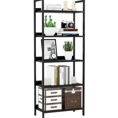 Home Office Bookcase Shelf Storage Organizer Free Standing Steel Book Shelving Unit for Bedroom Living Room and Home Office