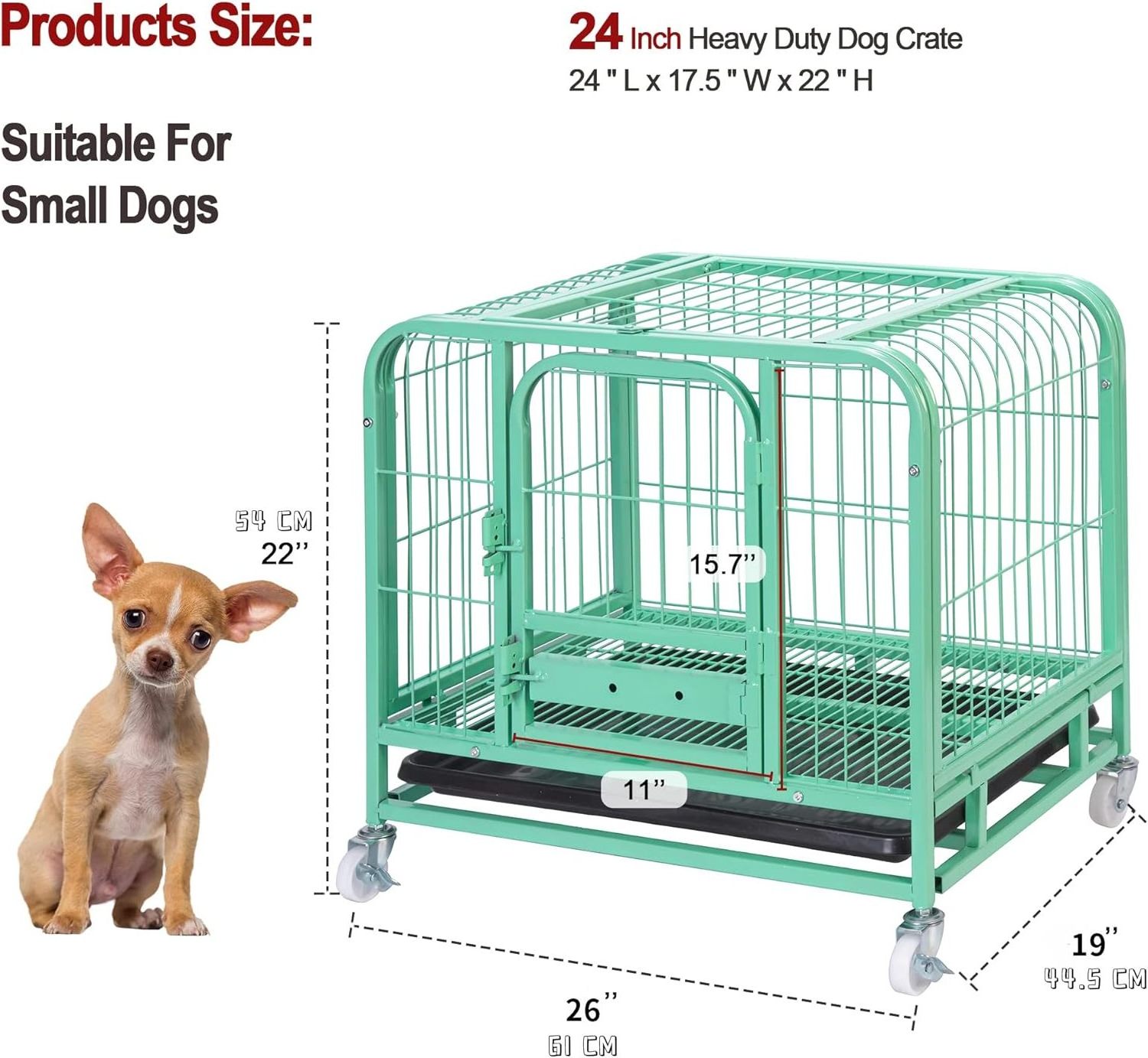 Heavy Duty Dog Cage For Indoor Cages For Large Dogs Multi-Size Folding Dog Cage With Wheel Mounted Mobility