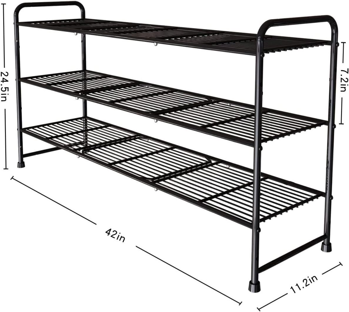 Hot Design Manufacture Metal Storage Shoe Rack 3 Tiers Boots Sneakers Shelf Storage Furniture Shoe Holder For Home