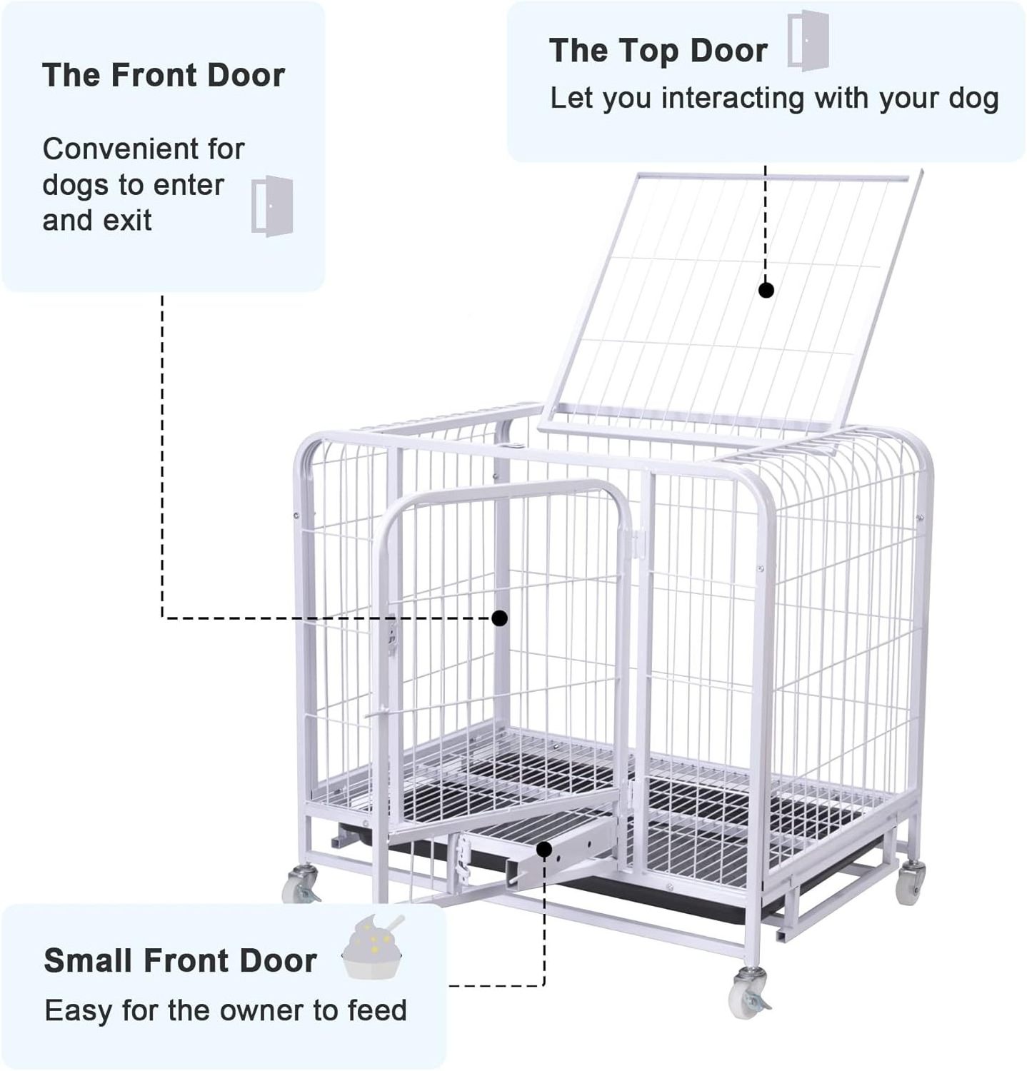 High Quality Wholesale Single Layer Double Door Collapsible Dog Cage With Wheels Used Dog Cage For Sale Heavy Duty Dog Crate