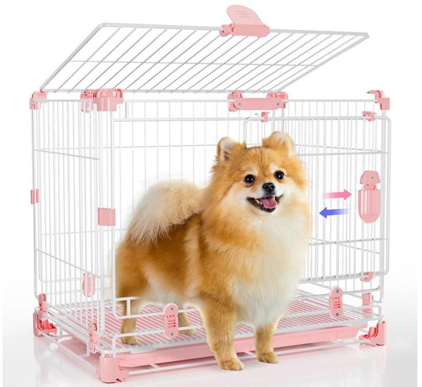 24 30 Inch Durable Iron Collapsible Foldable Dog Cage Big Size Folding Large Cheap Pink Black Pet Cages Dog