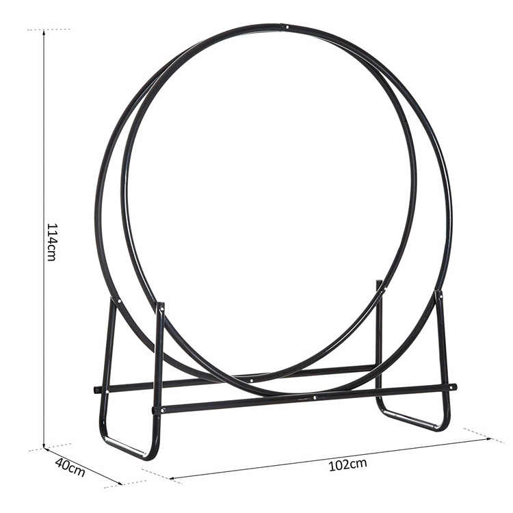 OEM ODM Custom Outdoor Extra Large Wood Stove Log Tongs Storage Metal Firewood Holder Fire Wood Log Rack Metal Fireplace Tool