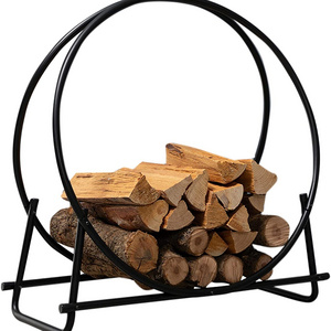 OEM ODM Custom Outdoor Extra Large Wood Stove Log Tongs Storage Metal Firewood Holder Fire Wood Log Rack Metal Fireplace Tool