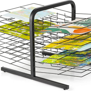 High Quality Paint Drying Rack With Lockable Wheels 18 Removable Shelves For Students Sturdy Metal Art Drying Rack