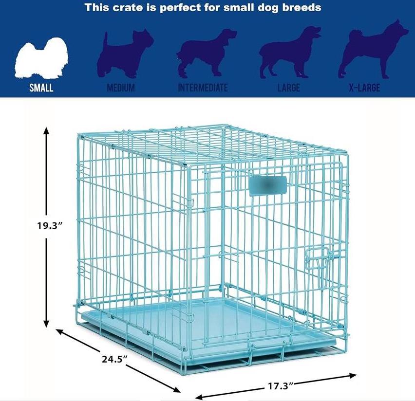 Wholesale Folding Pet Dog Crates Dog Cages Metal Kennels with 2 Doors Chew Resistant Plastic Base Tray and Carrier Handle