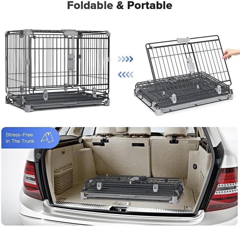 48 30 inch Foldable Collapsible Metal Large Xxl Dog Cage Metal Kennels Stackable For Large Dog Wholesale Dog Crate