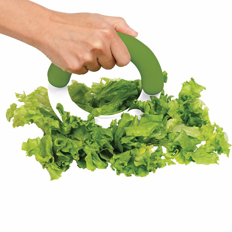 Kitchen Plastic Hand Round Knife Vegetable And Salad Chopper