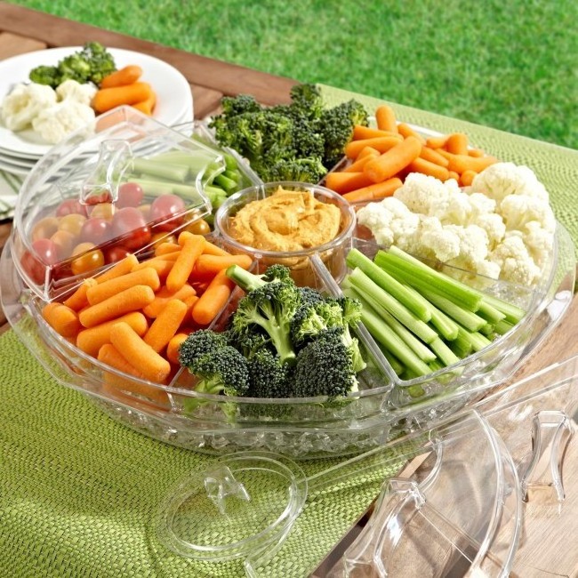 Food Serving Party Platter Dry Fruit Tray With Lid And Compartments