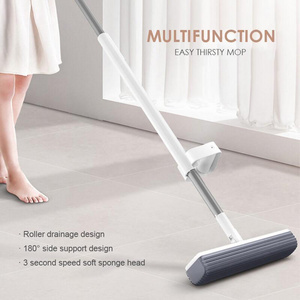 Easy Thirsty Mop Hand-free Magic PVA Sponge Mop Flat Dust Wet Broom Sweep Wiper Lift And Clean Mess polymer mop