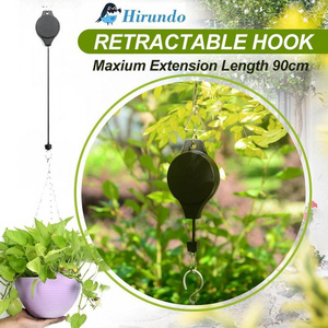 Plant Pulley Retractable Pulley Plant Hanger Hanging Flower Basket Hook Hanger for Garden Baskets Pots and Birds Feeder